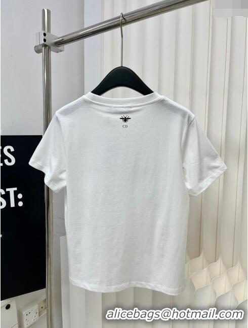 Perfect Luxurious Dior Butterfly Cotton T-shirt D022616 White 2024