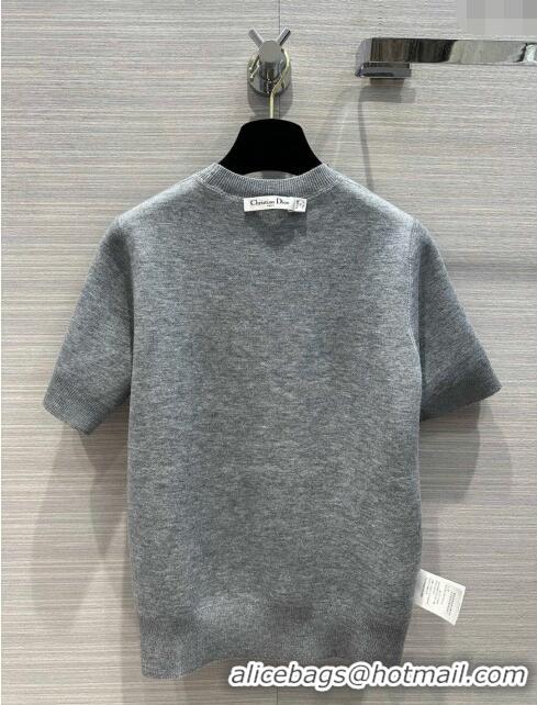 Super Quality Dior Wool Short-sleeved Sweater D022618 Grey 2024