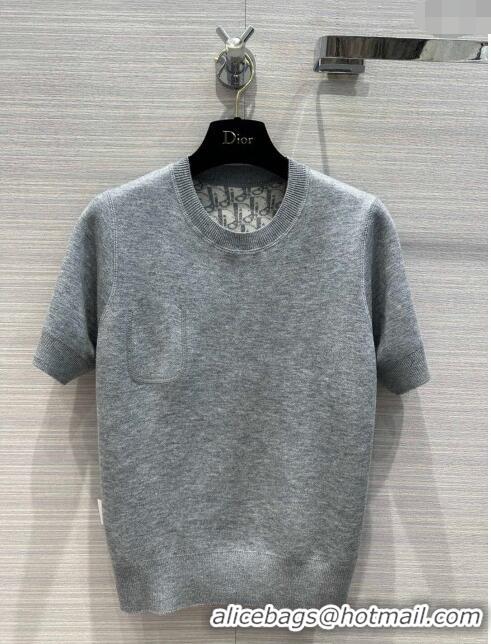 Super Quality Dior Wool Short-sleeved Sweater D022618 Grey 2024