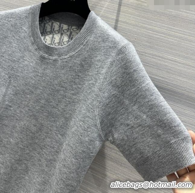 Super Quality Dior Wool Short-sleeved Sweater D022618 Grey 2024