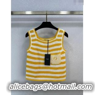 ​Luxury Discount Fendi Knit Vest F022624 Yellow 2024