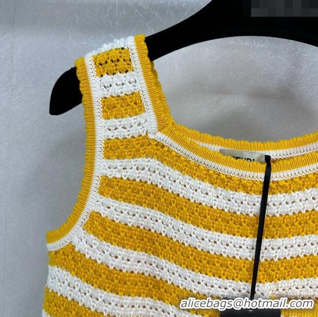 ​Luxury Discount Fendi Knit Vest F022624 Yellow 2024