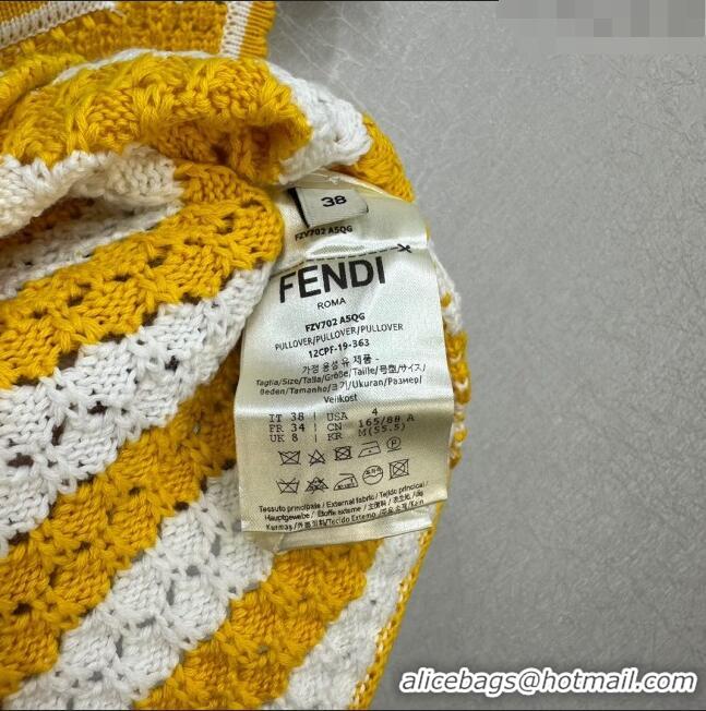 ​Luxury Discount Fendi Knit Vest F022624 Yellow 2024