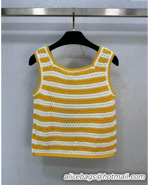 ​Luxury Discount Fendi Knit Vest F022624 Yellow 2024