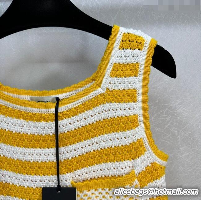 ​Luxury Discount Fendi Knit Vest F022624 Yellow 2024