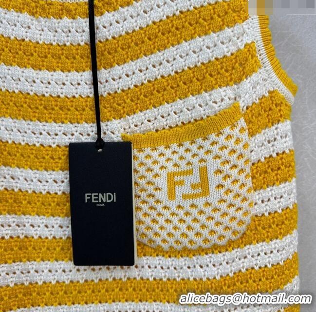 ​Luxury Discount Fendi Knit Vest F022624 Yellow 2024