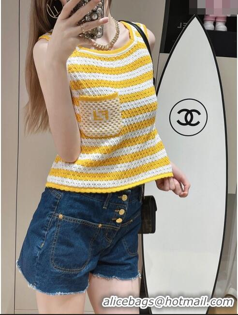 ​Luxury Discount Fendi Knit Vest F022624 Yellow 2024