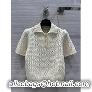 Top Quality Dior Short-sleeved Sweater D022726 Beige 2024