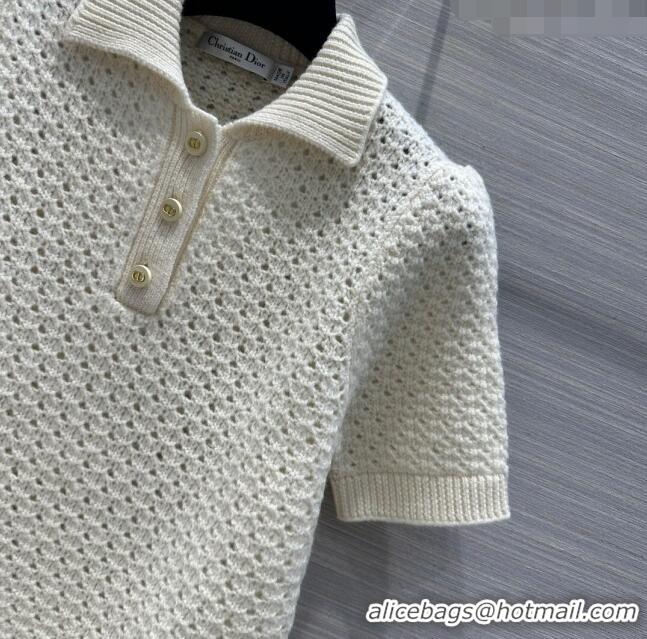 Top Quality Dior Short-sleeved Sweater D022726 Beige 2024