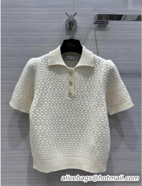 Top Quality Dior Short-sleeved Sweater D022726 Beige 2024