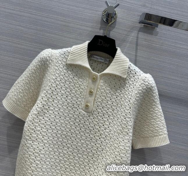 Top Quality Dior Short-sleeved Sweater D022726 Beige 2024