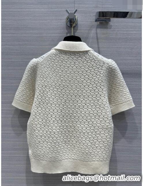 Top Quality Dior Short-sleeved Sweater D022726 Beige 2024