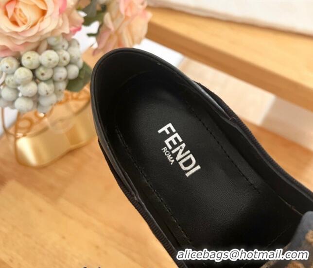 Grade Quality Fendi Espadrilles Flat in FF Canvas and Leather Brown/Black 0126164