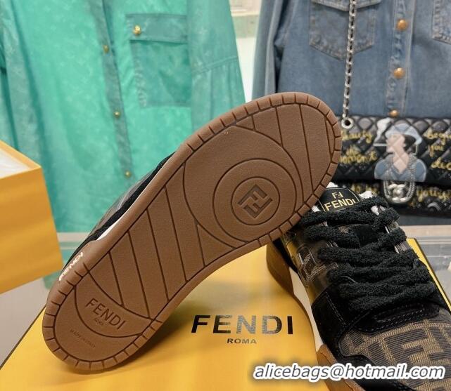 Best Product Fendi Match Low Top Sneakers in Canvas and Suede Black 0129002