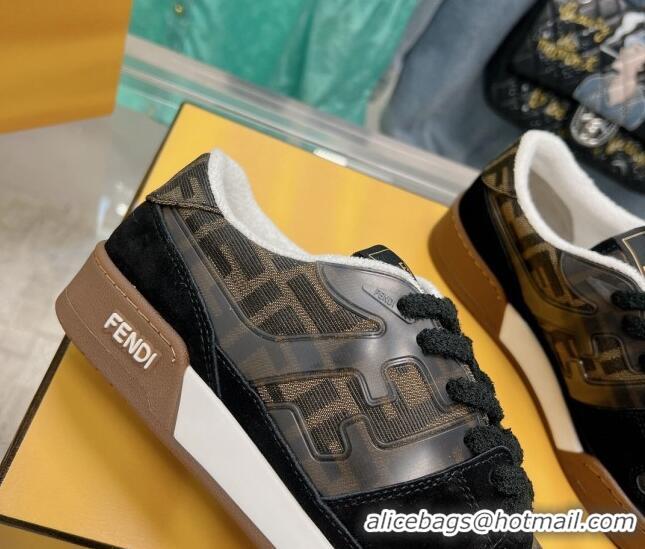 Best Product Fendi Match Low Top Sneakers in Canvas and Suede Black 0129002