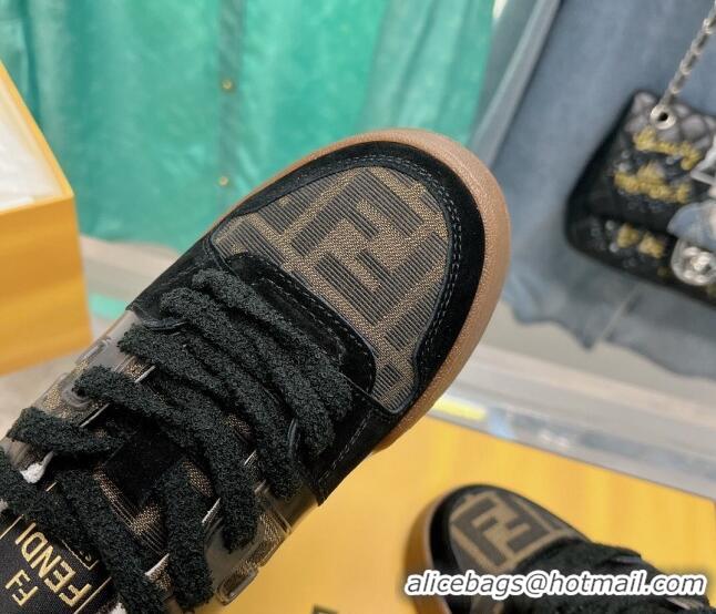 Best Product Fendi Match Low Top Sneakers in Canvas and Suede Black 0129002