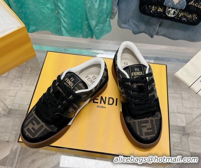 Best Product Fendi Match Low Top Sneakers in Canvas and Suede Black 0129002