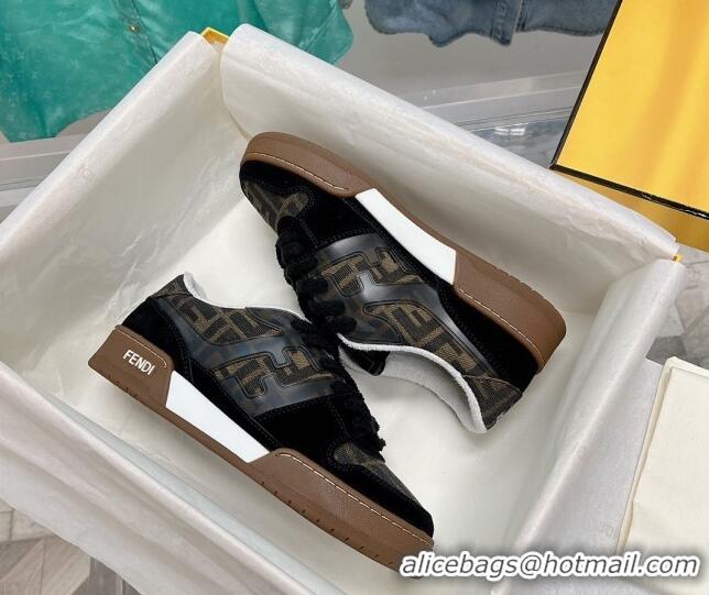 Best Product Fendi Match Low Top Sneakers in Canvas and Suede Black 0129002