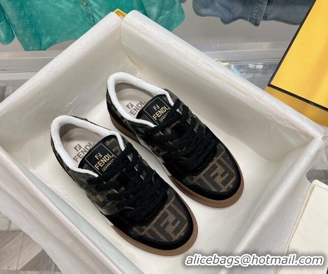 Best Product Fendi Match Low Top Sneakers in Canvas and Suede Black 0129002