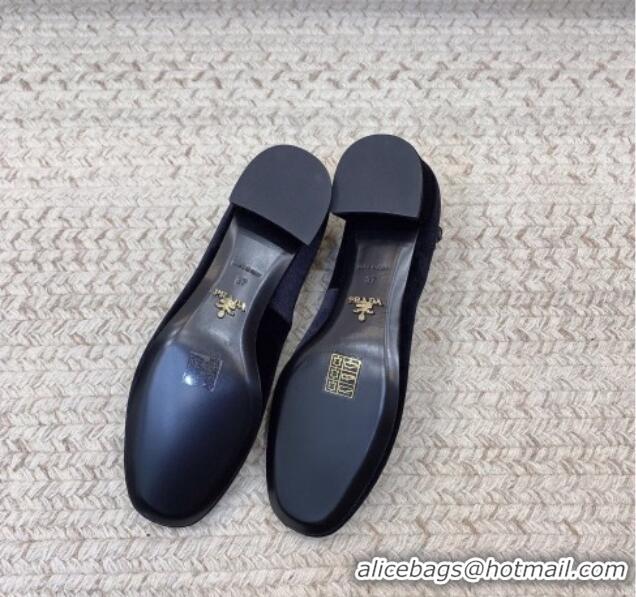 Good Quality Prada Velvet pumps 3.5cm Black 0228051