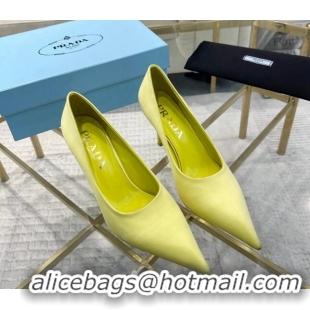 Cheap Price Prada Satin Pumps 8cm Yellow 0228055