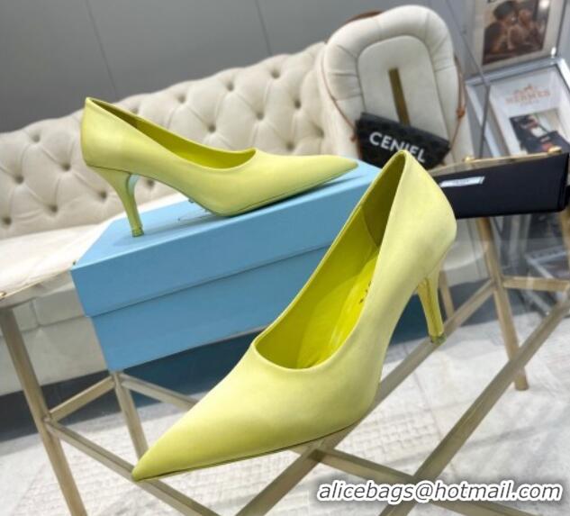 Cheap Price Prada Satin Pumps 8cm Yellow 0228055