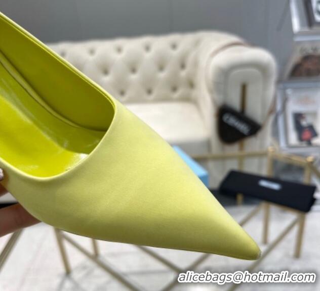 Cheap Price Prada Satin Pumps 8cm Yellow 0228055