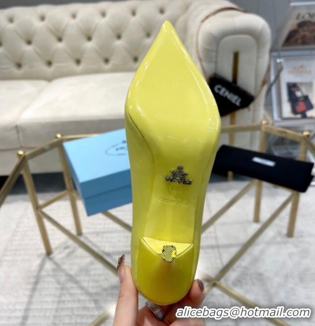 Cheap Price Prada Satin Pumps 8cm Yellow 0228055