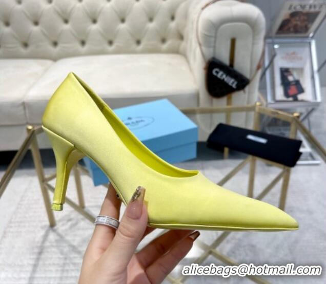 Cheap Price Prada Satin Pumps 8cm Yellow 0228055