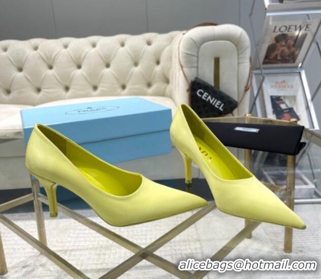 Cheap Price Prada Satin Pumps 8cm Yellow 0228055