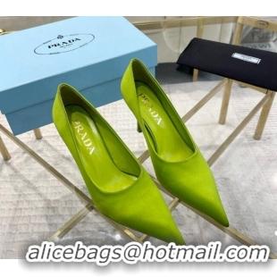 Grade Quality Prada Satin Pumps 8cm Green 0228056