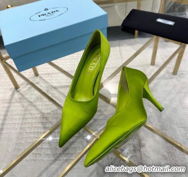 Grade Quality Prada Satin Pumps 8cm Green 0228056