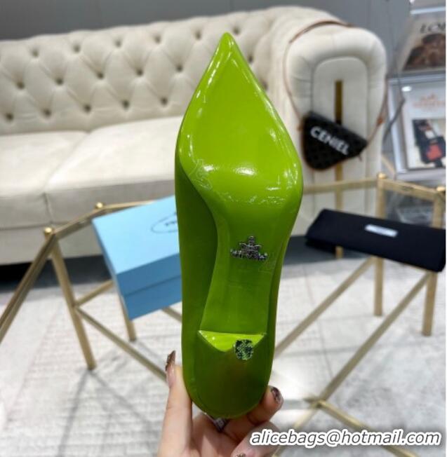 Grade Quality Prada Satin Pumps 8cm Green 0228056