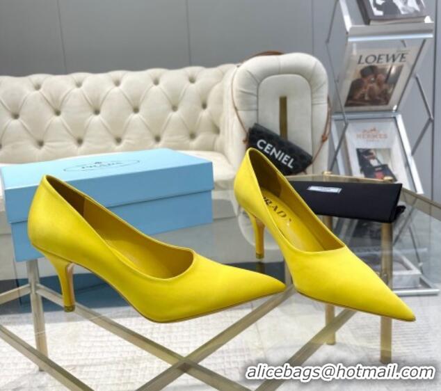 Best Product Prada Satin Pumps 8cm Yellow 0228057