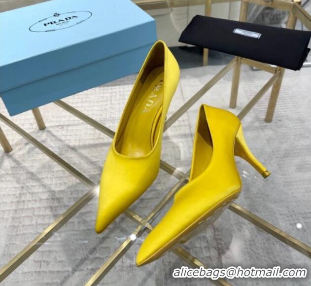 Best Product Prada Satin Pumps 8cm Yellow 0228057