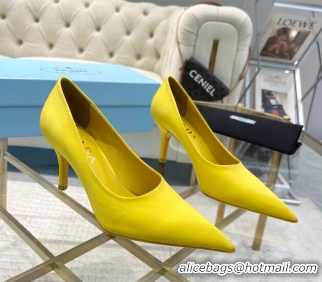 Best Product Prada Satin Pumps 8cm Yellow 0228057