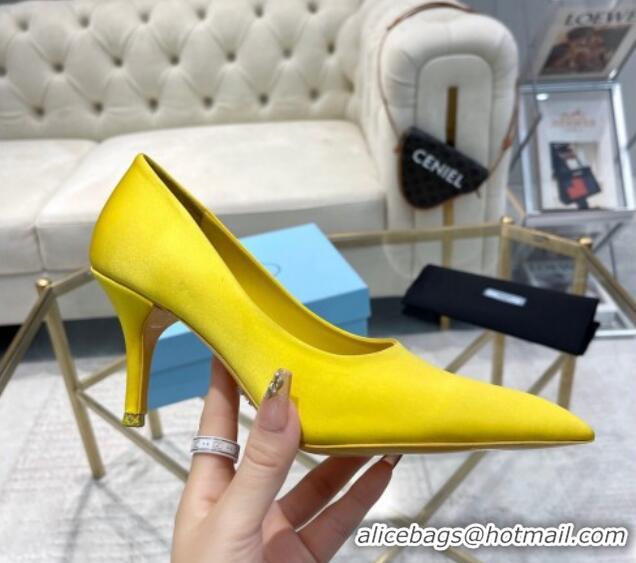 Best Product Prada Satin Pumps 8cm Yellow 0228057