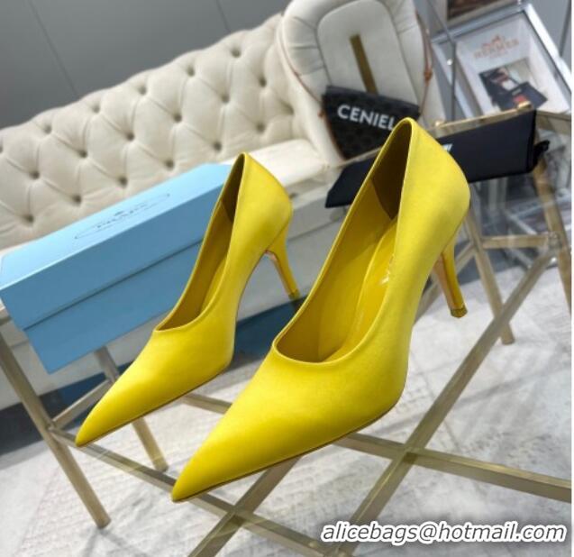 Best Product Prada Satin Pumps 8cm Yellow 0228057