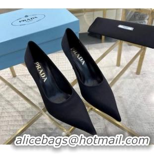 Best Grade Prada Satin Pumps 8cm Black 0228058