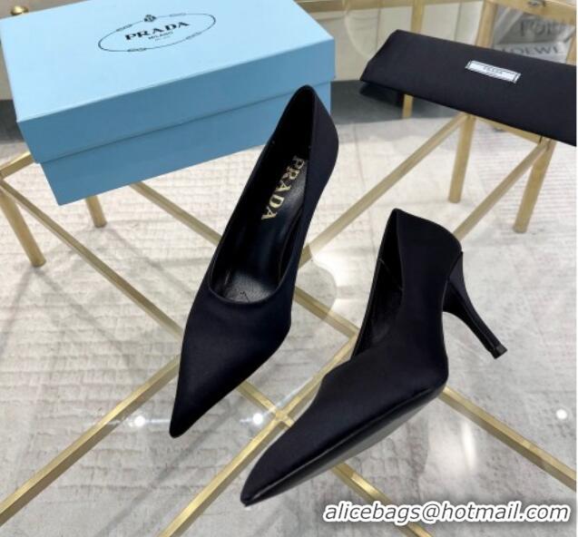 Best Grade Prada Satin Pumps 8cm Black 0228058