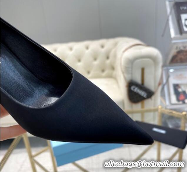 Best Grade Prada Satin Pumps 8cm Black 0228058