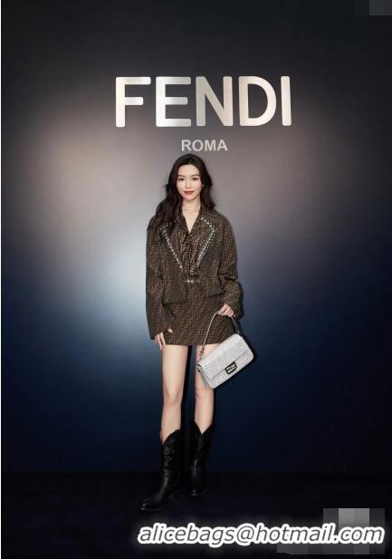 Unique Grade Fendi FF Short Jacket with Crystal F11041 Brown 2024