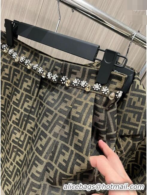 ​Buy Cheap Fendi FF Skirt with Crystal F11043 Brown 2024