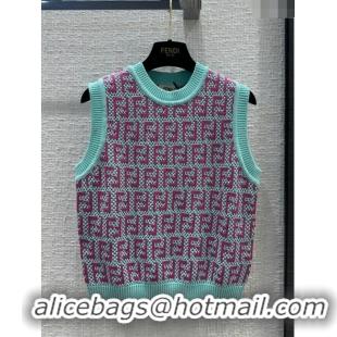 Super Quality Fendi Knit FF Vest F12205 Blue/Pink 2024