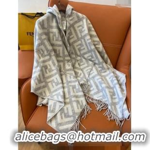 Discount Design Fendi Cashmere Cape F0131 Light Grey 2024