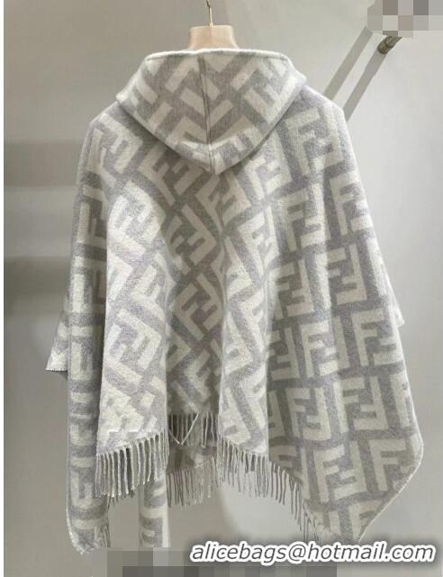 Discount Design Fendi Cashmere Cape F0131 Light Grey 2024