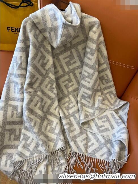 Discount Design Fendi Cashmere Cape F0131 Light Grey 2024