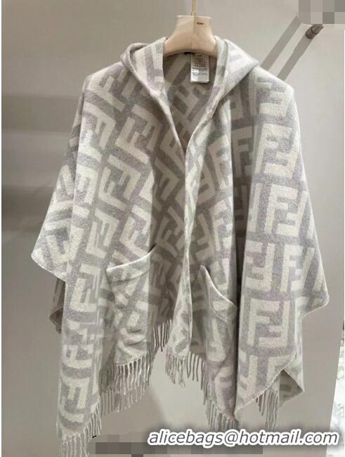 Discount Design Fendi Cashmere Cape F0131 Light Grey 2024