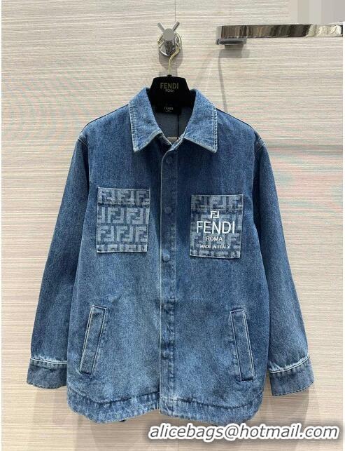 Promotional Fendi Denim Shirt and Skirt F022303 Blue 2024