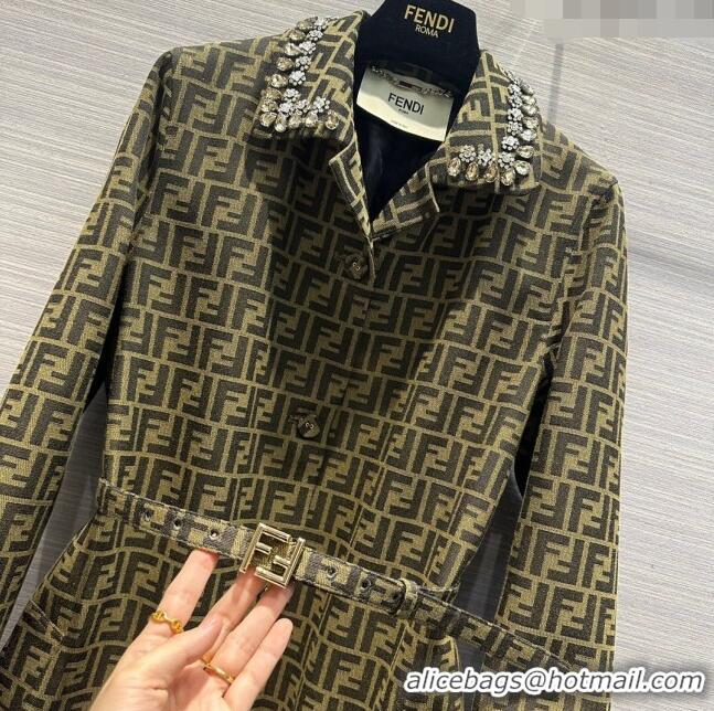 Top Quality Fendi FF Coat F022306 Brown 2024